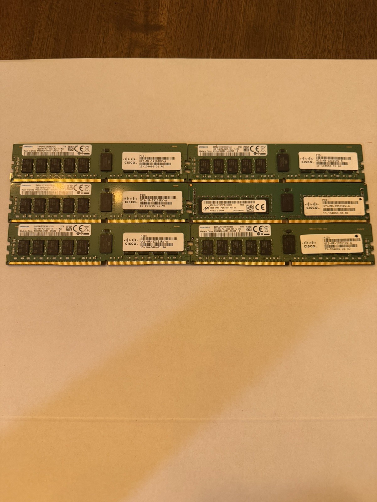 96gb 6x16GB) 1rx4 PC4-2400T-R   Samsung M393A2K40BB1-CRC4Q   