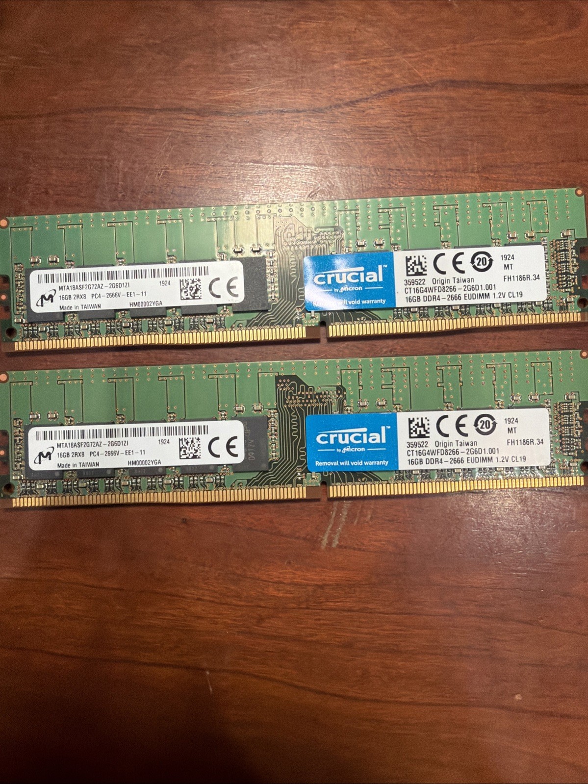 MICRON 16GB 2Rx8 PC4-2666V (1x16GB) ECC UDIMM SERVER MEMORY MTA18ASF2G72AZ-2G6D MICRON 16GB 2Rx8 PC4-2666V (1x16GB) ECC UDIMM SERVER MEMORY MTA18ASF2G72AZ-2G6D