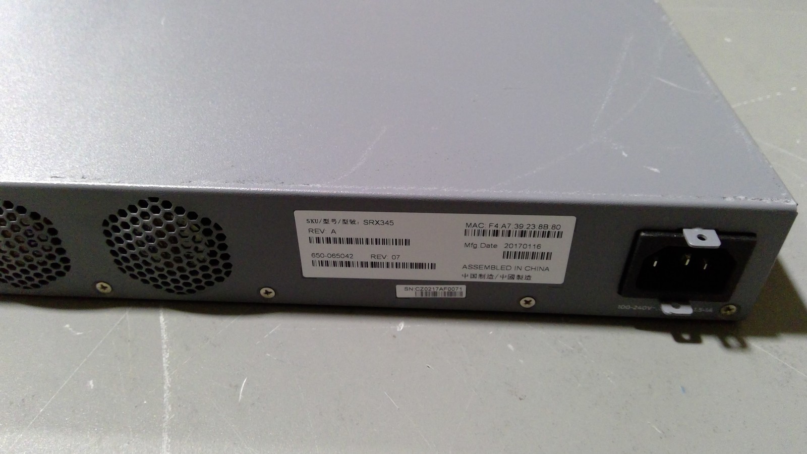 Juniper Networks SRX345 REV: A Firewall Network Switch Juniper Networks SRX345 REV: A Firewall Network Switch