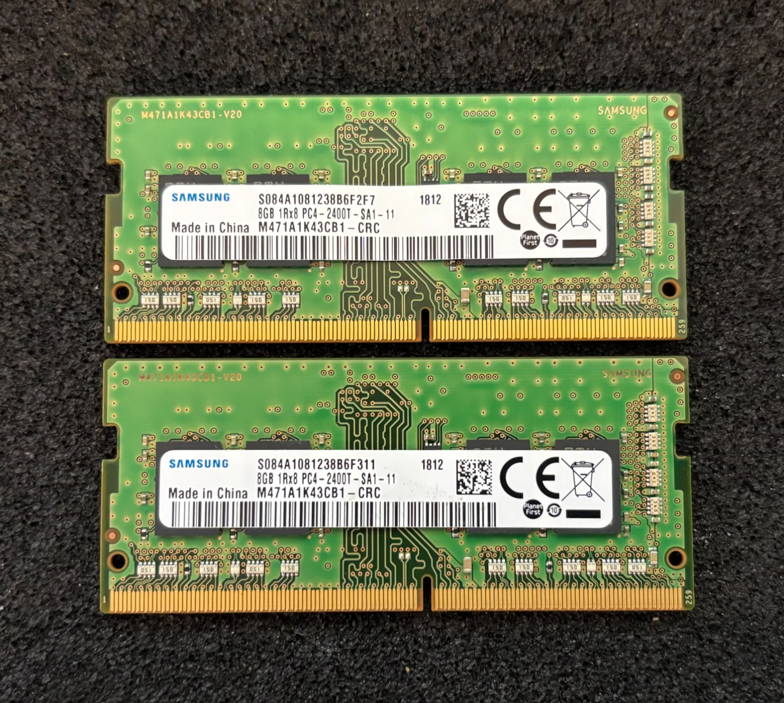 Samsung 16GB (2x8GB) PC4-2400T SODIMM Laptop RAM M471A1K43CB1-CRC Samsung 16GB (2x8GB) PC4-2400T SODIMM Laptop RAM M471A1K43CB1-CRC