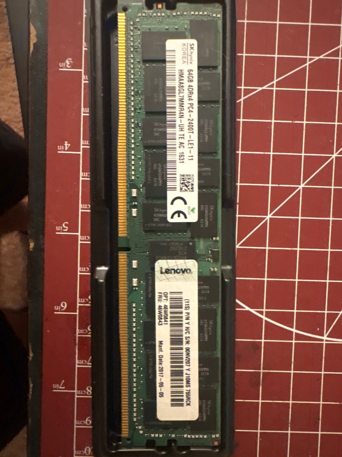 SK Hynix 64GB DDR4-2400 PC4-2400T ECC RDIMM Server RAM 46W0841